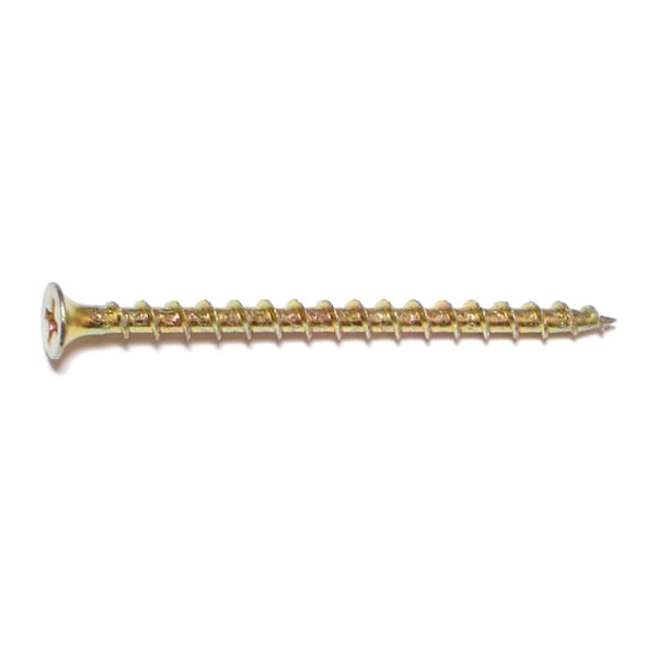 Buildright 2-1/2 in, Phillips Drive, Flat Head Wood Screw, Zinc Yellow Steel, 528 PK 08276 - main